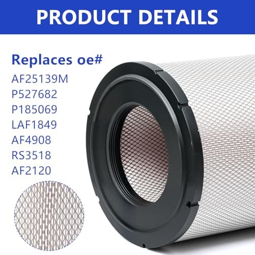 AUIVERED P527682 Engine Air Filter - Compatible with Freightliner Columbia, Century Class, Argosy, Condor, Coronado Replaces AF25139M AF4908, P185069, LAF1849, RS3518, AF2120, 46556 - Thumbnail 3
