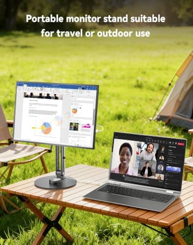 Jakeko Magnetic Portable Monitor Stand 15.6" - VESA Mount 75mm 13.3" 14.1" 15.6" 17.3" 18.5 inch Screen for Desk Adjustable Foldable 360° Swivel Tool-Free - Thumbnail 5