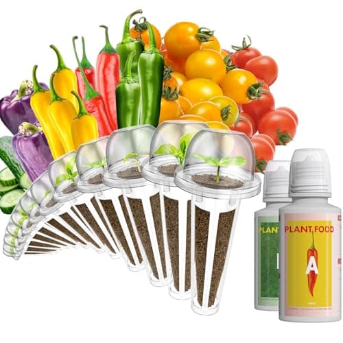 LYKOCLEAN 12 Pods Cherry Tomato Seed Pod Kit for AeroGarden, idoo, Ahopegarden Hydroponic Growing System Indoor Include Red Chili/Purple Bell/Green/Yellow Pepper, Golden/Red Cherry Tomato, 400+ Seeds - Image 1