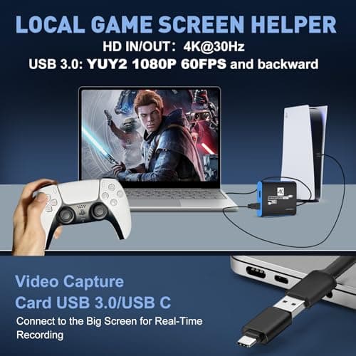SUDTREEV HDMI Capture Card for Nintendo Switch 2, 1080P 60FPS, Blue - Thumbnail 4