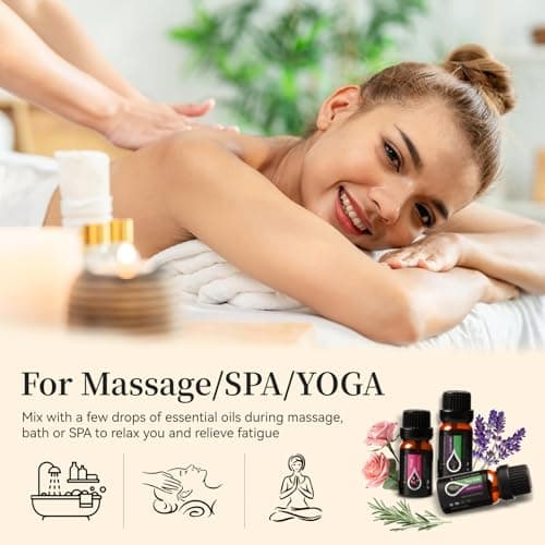 Essential Oils Set, 20 x 10ML Essential Oil Gift for Diffuser, Massage, Humidifiers, Sleep, Refreshing, Cars & Home Products, Eucalyptus, Lavender, Peppermint, Tea Tree More Aromatherapy Oil - Thumbnail 4