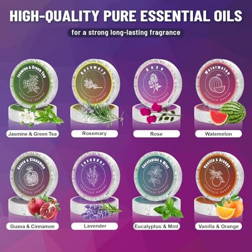 Shower Steamers Aromatherapy Gifts for Women & Men, Fathers Day Gift for Dad Husband from Wife Daughter, 8-Pack Shower Bombs Organic Essential Oils Relaxation & Self Care Gifts for Wife - Thumbnail 2