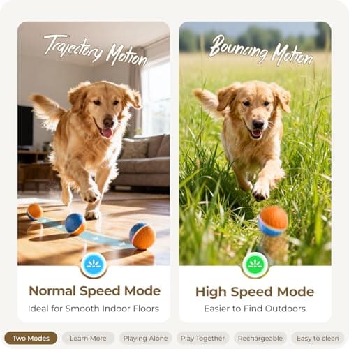 Apasiri Interactive Dog Toys: Duraspin Dog Ball with LED Lights, Automatic Moving Dog Toys for Aggressive Chewers, Dog Toys for Large Dogs, Vibrating Dog Toy Balls for Small, Medium (3.74 in Diameter) - Thumbnail 2