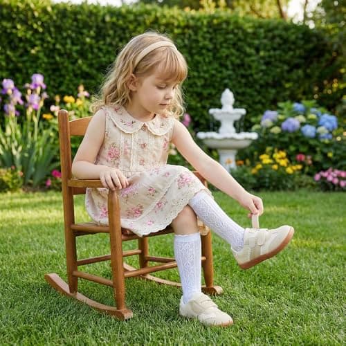 STEP QUEEN Toddler Girl Wide Toe Box Barefoot Walking Shoes Zero Drop Lace Sneakers for Outdoor Activities Beige Toddler 8 - Thumbnail 3