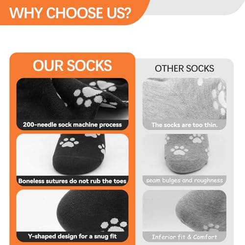 NKMOOS Women's Novelty Socks Cotton Size 7-9 Thin Colorful Animal Paw Print Womens Funny Socks Cute Cat Presents for Cat Lovers Novelty for Women Soft Breathable 10 Pairs - Thumbnail 4