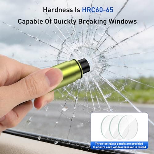 3 in 1 Car Safety Hammer Seatbelt Cutter and Survival Whistle, Safe Transparent Lid Window Breaker Seatbelt Cutter Underwater, 3-Pack Emergency Keychains car Window Breaker Tool,Glass Breaker for Cars - Thumbnail 3