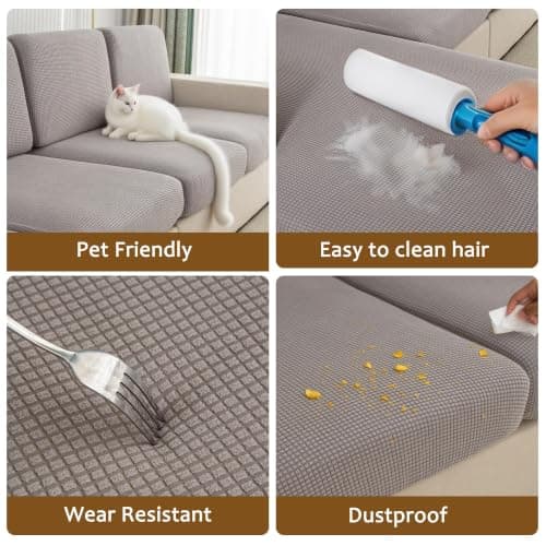 UWWGKK Modular Sofa Cover Sectional Couch Slipcovers for Dogs Pet Friendly - Thumbnail 2