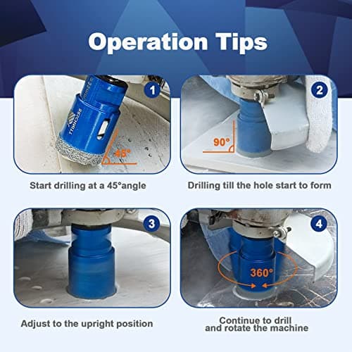 80mm Diamond Core Drill Bit for Porcelain Tile Ceramic Marble Granite Drilling,BRSCHNITT 1pc Vacuum Brazed Diamond Hole Saw with 5/8-11 Thread (80mm) - Thumbnail 5