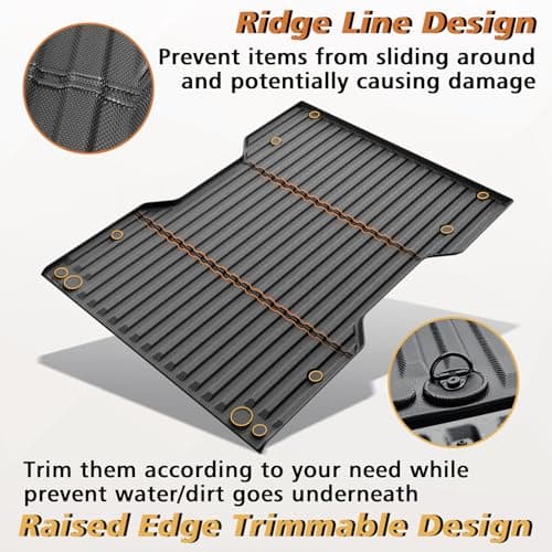 TripleAliners Truck Mat Compatible with 2024-2026 Toyota Tacoma 6FT Accessories, Truck Bed Mat Heavy Duty Custom Fit All Weather Protection TPE Pickup Liner - Thumbnail 2