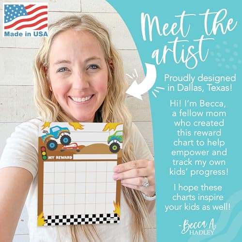 Sticker Chart for Kids Behavior at Home & Classroom - 25 Reward Chart for Kids Incentives, Gold Star Sticker Sheets, Monster Truck Incentive Charts for Classroom Must Haves - Thumbnail 2