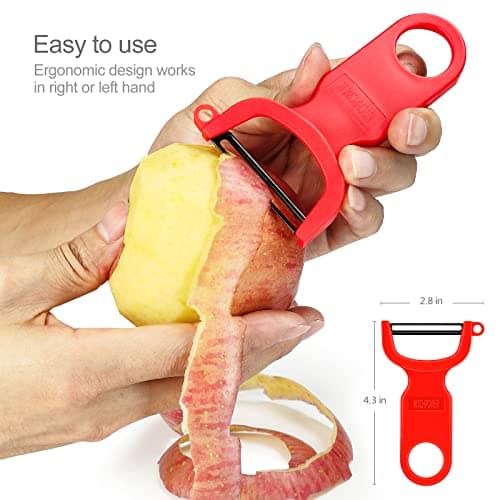 Original Vegetable Peeler Carbon Steel Blade 3-Pack Red/Green/Yellow - Thumbnail 2