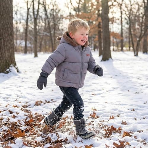 JiAmy Baby Winter Fleece Coat Kids Boys Jacket Outwear Girls Padded Clothes Grey 5-6 Years - Thumbnail 3