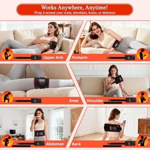 Red Light Therapy for Body, 660nm 850nm 12.6" LED Wearable Infrared Redlight Therapy Belt Wrap Pad for Back Shoulder Waist Belly Knee Muscle - Thumbnail 2