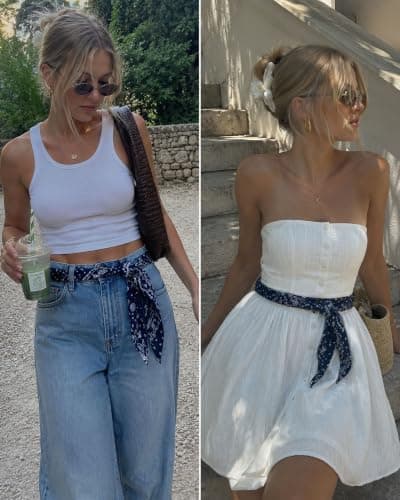 rgwtgkyh Silk Nautical Scarf Belt for Women Dark Blue Paisley Soft Decorative Waist Sash for Jeans Elegant Formal Prom Dress Waistband Western Boho Accessory - Thumbnail 3