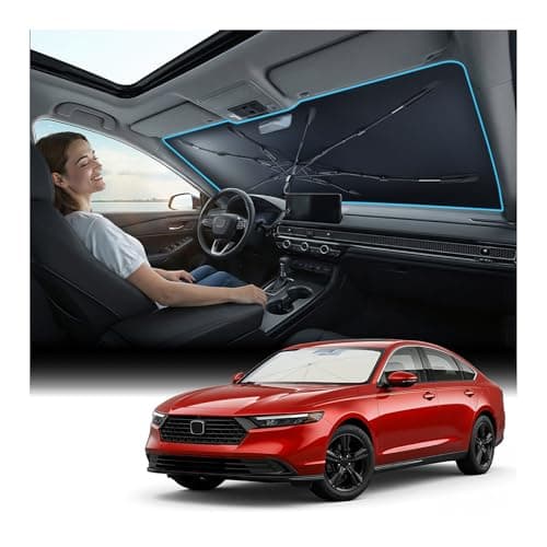 Nmoiss Windshield Sun Shade Umbrella for Honda Civic 2022-2026 Accessories, [Vinyl Coating Heat Shield] Protect Car from Sun Rays & Heat Damage Keep Cool and Protect Interior - Image 1
