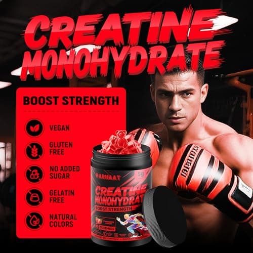 NSF Certified Creatine Gummy - Creatine Monohydrate Gummies 5g for Men & Women - Boost Focus,Strength, and Endurance, Vegan, Gluten-Free, Non-GMO, 2.5 Gram Creatine per Gummy (Strawberry 90 ct) - Thumbnail 2