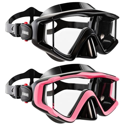 Aegend Snorkeling Diving Mask for Adult Youth Kids - Snorkel Gear 180° Panoramic View Leakproof Comfort, Perfect for Snorkeling, Freediving & Swimming (Black & Pink-2 Pack, Adult) - Image 1