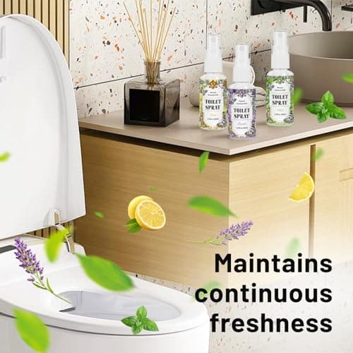 STRN Toilet Spray, 6-Pack Lemon, Mint & Lavender Natural Scent, Portable Instant Odor Deodorizer for Home, Bedroom, Travel Size - Thumbnail 4