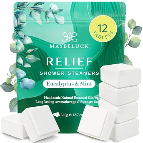 Maybeluck Eucalyptus Mint Shower Steamers 12 Pack - Eucalyptus for Shower, Self Care Dad Gifts & Graduation Gifts, Made with Natural Ingredients & Essential Oil, Aromatherapy Birthday Gifts for Men - Image 1