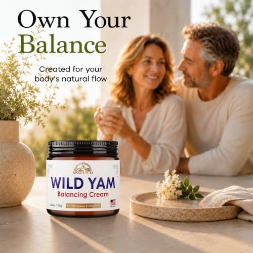 ANGELYCIA Organic Wild Yam Cream for Hormone Balance - Natural Support for Menopause, Perimenopause & PMS Relief - Pure Wild Yam Root Extract Estrogen-Free Balancing Cream for Women - 3.38 oz - Thumbnail 6