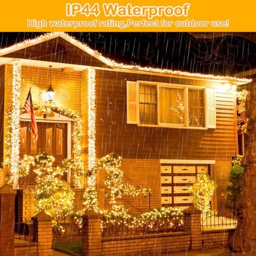 Decute 300LED 99FT Christmas Tree String Lights Green Wire Dimmable with Remote Control, UL Listed Plug in Fairy Starry Lights Decorative for Christmas Tree Party Wedding Indoor Outdoor Warm White - Thumbnail 5