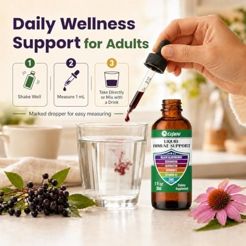 Cofure Zinc Quercetin Vitamin C D3 Liquid Immune Support with Organic Echinacea Elderberry, Immune Defense Drops Supplement for Adults- Vegan, Non-GMO, Gluten Free, 1 Fl Oz - Thumbnail 5
