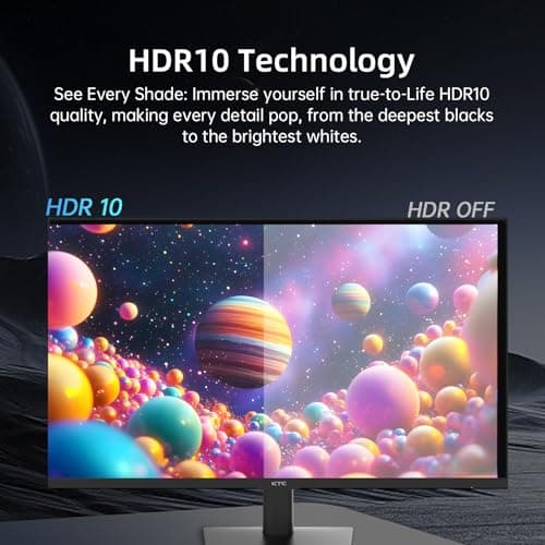 KTC 24 Inch Monitor 100Hz, FHD 1080P Computer Monitor with Frameless Design, 4000:1, 103% sRGB, HDMI VGA Port, Low Blue Light, Tiltable PC Monitors for Home Office, VESA Mount H24V27 - Thumbnail 5