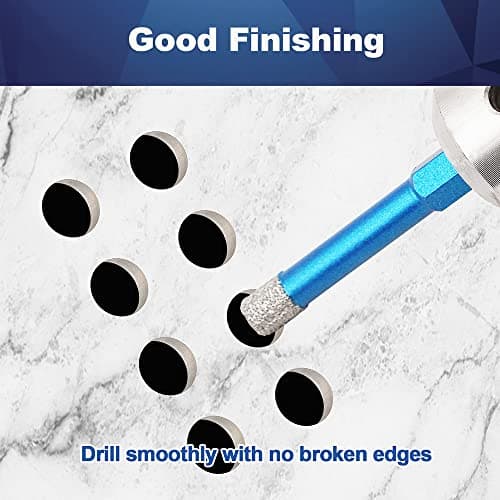 Dry Diamond Tile Drill Bit - BRSCHNITT 2pcs 6/6mm 1/4 inch Double-Ended Diamond Hole Saw for Porcelain Tile Ceramic Stone Granite Marble,Hex Shank Drilling - Thumbnail 2