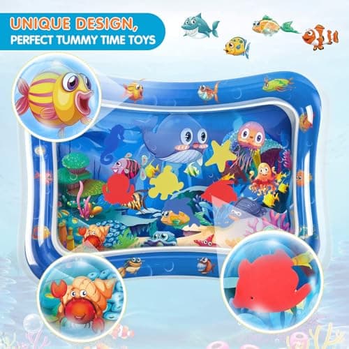 Infinno Inflatable Tummy Time Mat Premium Baby Water Play Mat for Infants and Toddlers Baby Toys for 3 to 24 Months, Strengthen Your Baby's Muscles, Portable - Thumbnail 3