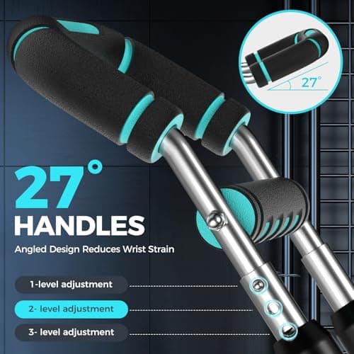 RENRUI Twister Arm Trainer Chest Workout Equipment for Men & Women, Adjustable 5 Resistance (40-130 lbs) Home Gym Strength Trainer with Anti-Slip Handles & Carry Bag (Blue&Sliver) - Thumbnail 2