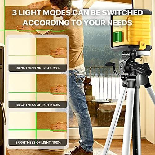 Self Leveling Laser Level with Tripod,DEGLASERS Green Cross Line Laser Level,Lazer Leveler Tool for Picture Hanging Construction Floor Tile Wall Home Renovation, Indoor Project, Battery Included - Thumbnail 4