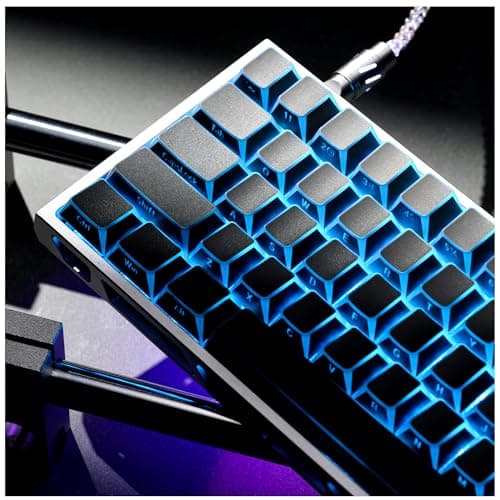 XVX Shine Through PBT Keycaps, Gradient Gray Keyboard Keycaps Cherry Profile, Custom Side Printed Keycap Sets Suitable for 60% 65% 75% 80% 100% Mechanical Keyboard - Image 1