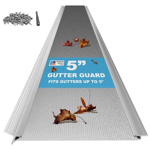 Gutter Guard Kit - 48FT (12 Pieces), Stainless Steel Mesh Gutter Guard, Fits 5-inch & Smaller Gutters, Heavy-Duty Aluminum Frame, Leaf Guard for Gutters, SmartPitch Technology, DIY-Friendly - Image 1