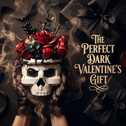 Gothic Horror Skull Flower Building Set, 5-Stage Blood Red Roses with Thorny Ivy, Skeleton Planter Display, Adult Building Block Sets for Home Decor, for Girlfriend - Thumbnail 4