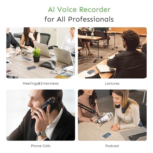 UMEVO Note Plus AI Voice Recorder : Unlimited Transcribe & Summarize, AI Note Taking Device 64GB with Case, App Control, 140 Languages for Calls, Lectures, Meetings, Interviews(Blue) - Thumbnail 6