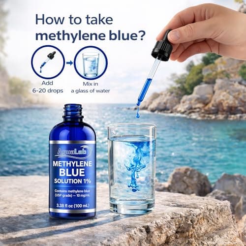 Methylene Blue Drops 1% USP Grade 99.99% Pure | No Detectable Heavy Metals – Third-Party Lab Tested | Pharmaceutical Grade Solution | 100 mL Glass Dropper Bottle | Laboratory Research Use - Thumbnail 3