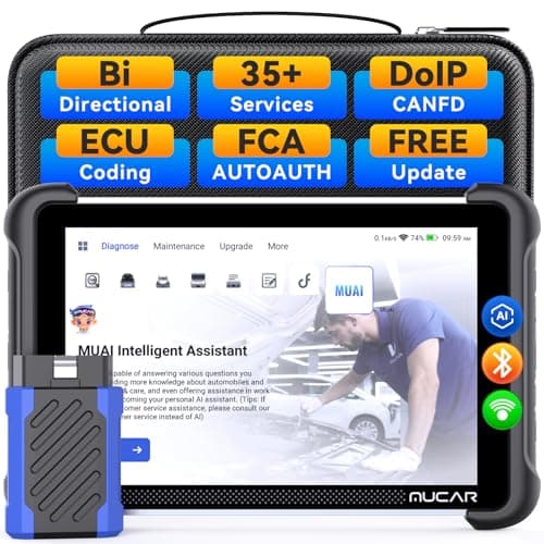 MUCAR 892BT AI-Assisted Bidirectional Scan Tool, Full System OBD2 Scanner, Bi-Directional OBD2 Scanner Diagnostic Tool,ECU Coding, 35 Services, FCA Autoauth, CANFD and DOIP, Free Lifetime Upgrade