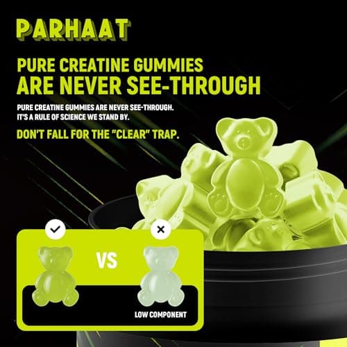 Parhaat NSF Certified Creatine Gummy - Creatine Monohydrate Gummies 5g for Men & Women - Boost Focus,Strength, and Endurance, Vegan, Gluten-Free, Non-GMO, 2.5 Gram Creatine per Gummy (Kumquat 90 ct) - Thumbnail 4