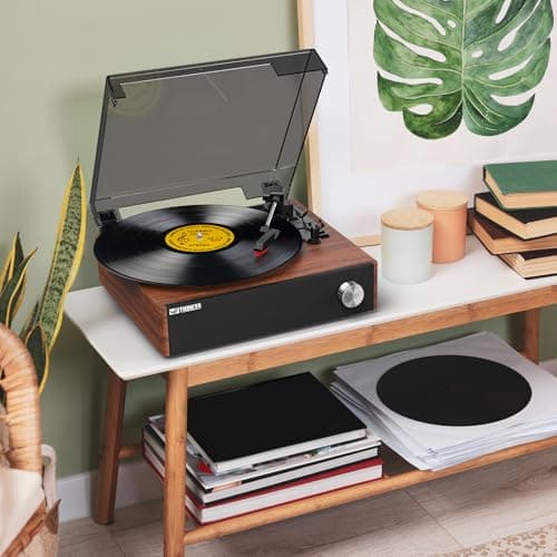 Bluetooth Vinyl Record Player with Speakers, Hi-Fi Belt-Drive Turntable for Vintage Music Lovers, 3-Speed Retro Record Player with Auto-Stop, Stable Tonearm & Premium Sound – Ideal Home Audio & Gifts - Thumbnail 6