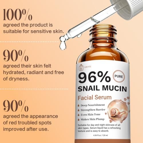 ABOTE Snail Mucin Face Serum 120ml with Pure 96% Snail Secretion Filtrate, Deep Hydration, Refreshing Skincare for All Skin Types (4.06 fl.oz) Travel Pack Size - Thumbnail 5