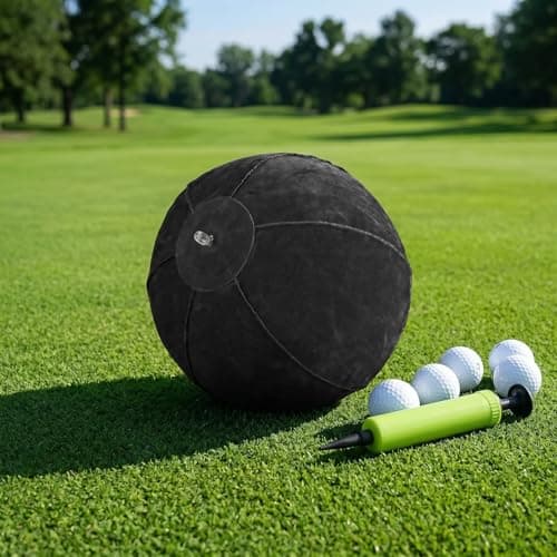 Crilano Golf Swing Trainer, Golf Training Ball for Men Inflatable with Inflator Pump Assist Golf Swing Trainer Golf Swing Assistant for Beginner - Thumbnail 5