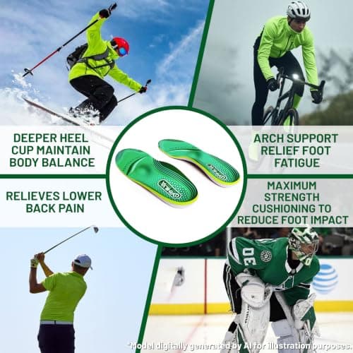ORHILYA 220lbs+ High Arch Support Insert Plantar Fasciitis Relief Metatarsal Pain Orthotic Insole for Men & Women Standing All Day, Flat Feet Heel Comfort Work Boot Shoe Inserts,290MM Size 10 - Thumbnail 6