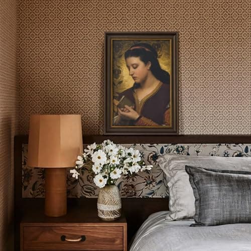 DAJONART Vintage Gold Framed Canvas Book Wall Art,Woman Reading Printed Oil Painting Wall Art, 8 x12 Rustic Gold Framed Canvas Books Posters,Feminist Portrait for Library Bedroom Decor, Gift for Book Lovers - Thumbnail 5