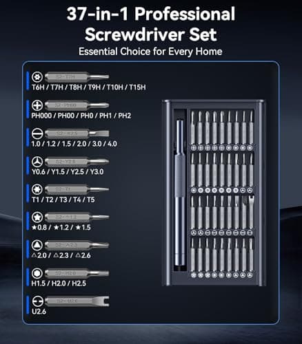 Wesdut 37-in-1 Mini Precision Screwdriver Set, [Durable and Long-Lasting] Magnetic Screw Driver Set with Trox,Small Repair Tool Kit for Watch,PC,Computer,iPhone,Xbox,Laptop,Eyeglass,Electronic - Thumbnail 2