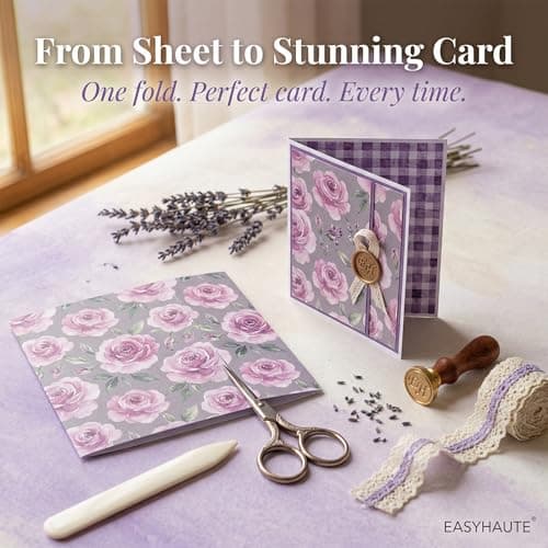 Scrapbook Paper & Scrapbooking Supplies, Lavender 6x6 Double-Sided Patterned Cardstock Pad, Elegant Craft Sheets for Junk Journaling, Card Making & Scrap Book, 24 Sheets - Thumbnail 2