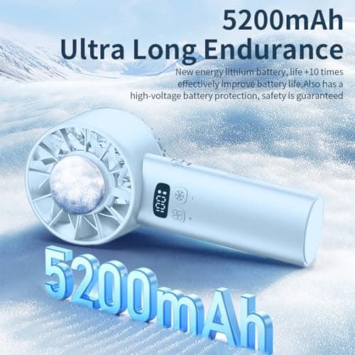 Viraagyiyou Portable Fan Handheld Travel Essentials - Cooling Face Fans Desk Small Fan, 12 Hours Personal Fans Rechargeable Camping Beach Vacation Concerts Summer Essentials for Women Kids Girl Gifts - Thumbnail 6