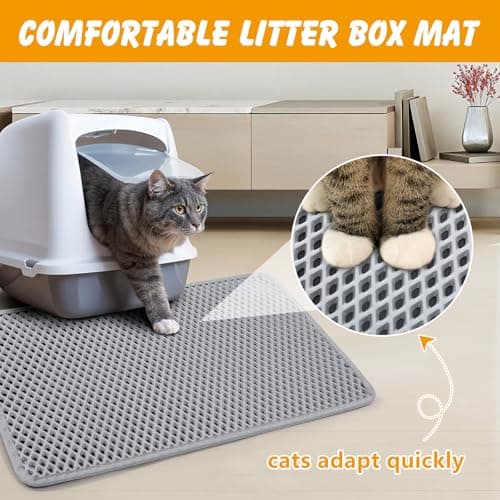 Double Layer Cat Litter Mat, 24x15 Inch Waterproof Litters Box Mat, Non-Slip Cat Mat for Litter Box - Thumbnail 2