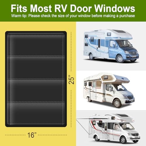 RV Door Window Shade Cover - Magnetic RV Blackout Window Cover with UV Protection and Privacy Features (25 * 16 in) Foldable Magnet Design, Waterproof Fabric - Thumbnail 6