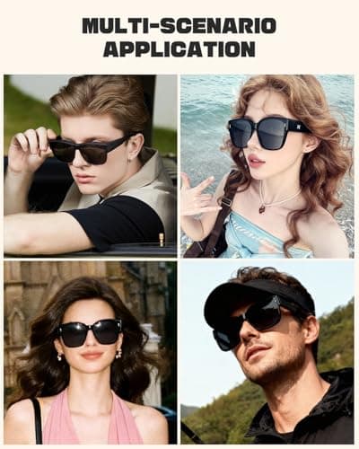 LOHO Polarized Sunglasses Over Glasses Women, Glasses Wearers Fit Over Glasses Sunglasses For Women & Men, TR90 Oversized Square Shades with UV400 for Driving, Fishing & Outdoor Activities - Thumbnail 2