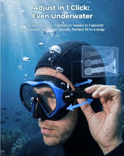 Aegend Snorkel Mask 2Pack for Adults Youth– Anti-Leaking Swim Goggles 180° Panoramic Clear View Anti-Fog Scuba Diving Mask with 1S Underwater Adjustment, Soft Liquid Silicone & No Hair Pulling - Thumbnail 4